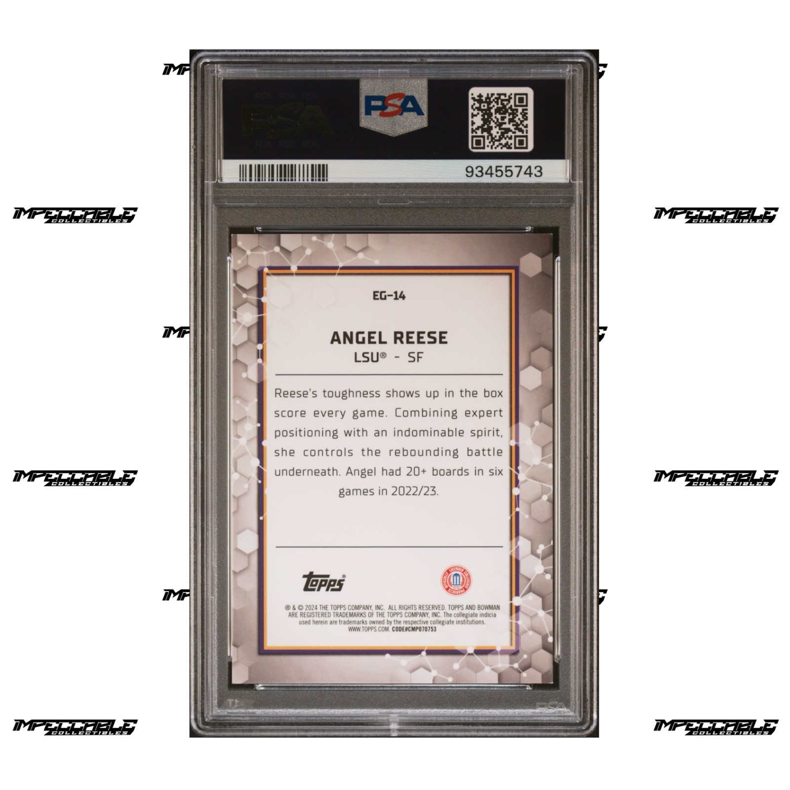2023-24 Bowman U Best - Gold #EG-14 Angel Reese Rookie 5/50 PSA 10 view 2