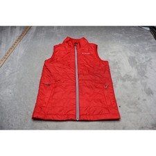 Columbia Vest Youth Medium Red Omni Heat Insulated Quilted Full Zip Puffer
