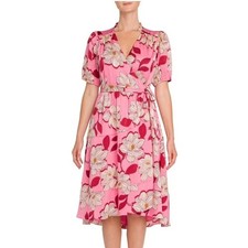 Draper James Floral Wrap Dress Women XXL Pink Magnolia Romantic Cottagecore NWT