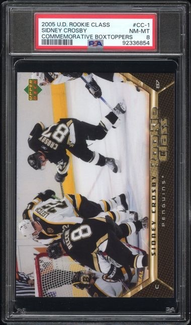 2005-06 UD Rookie Class Boxtoppers Sidney Crosby PSA 8 NM-MT Rookie Card RC