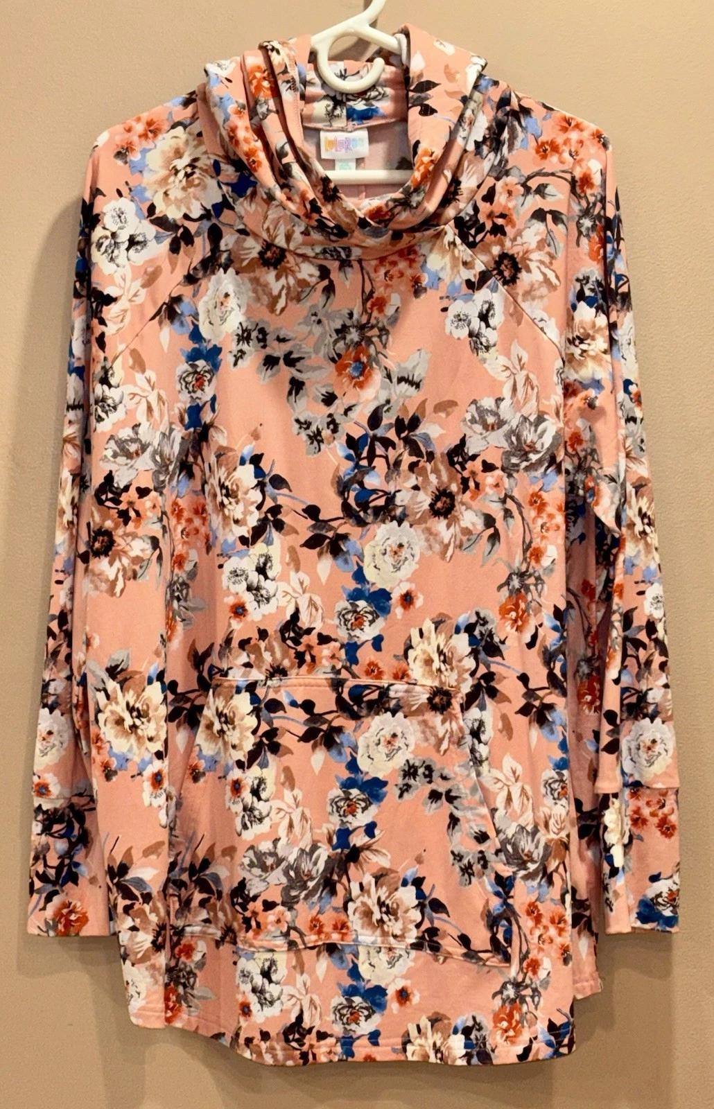 EUC! Women’s LuLaRoe HTF Amanda Pink Floral Hoodie Size 2XL