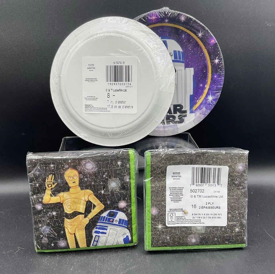SERVILLETAS Y PLATOS SUMINISTROS FIESTA CUMPLEAÑOS STAR WARS Foto 2 de 2