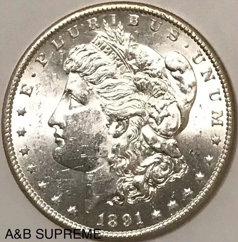 1891 S Morgan Dollar From Obw Estate Roll Choice-Gem Bu Uncirculated 90% Silver