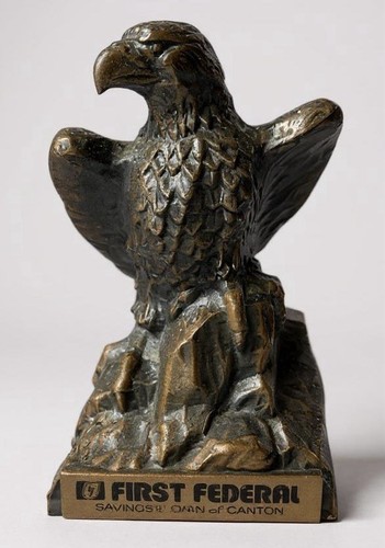 Eagle Banthrico Piggy Bank Vintage FIRST FEDERAL Bank Collector - Copper Patina - Picture 2 of 11