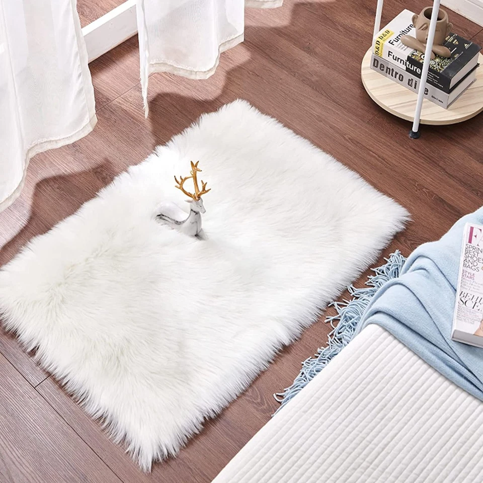 Hochflor Teppich Kunstfell Bettvorleger Schaffell Imitat Kunstfellteppich - Bild 3 von 4