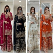 Salwar Kameez Indian Pakistani Wedding Party Wear Dress Bollywood Sharara Suit
