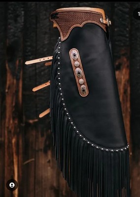 Native American Cowhide Leather Pant Chap Handmade Western Cowboy Outfit Chap