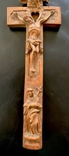 antike barockes Reliquien Kreuz - Holz geschnitzt- restaurationsbed&uuml;rftig