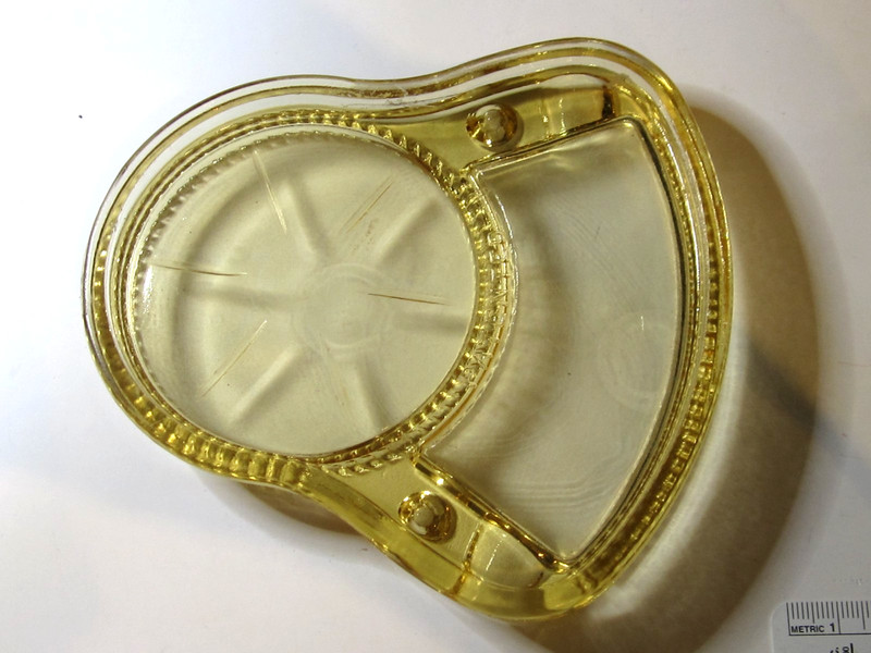 Vintage Tiffin Yellow Topaz Depression Glass Ashtray Coaster Combo