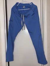 FIGS Technical Collection Women's S Kade Cargo Scrub Pants Light Blue Straight
