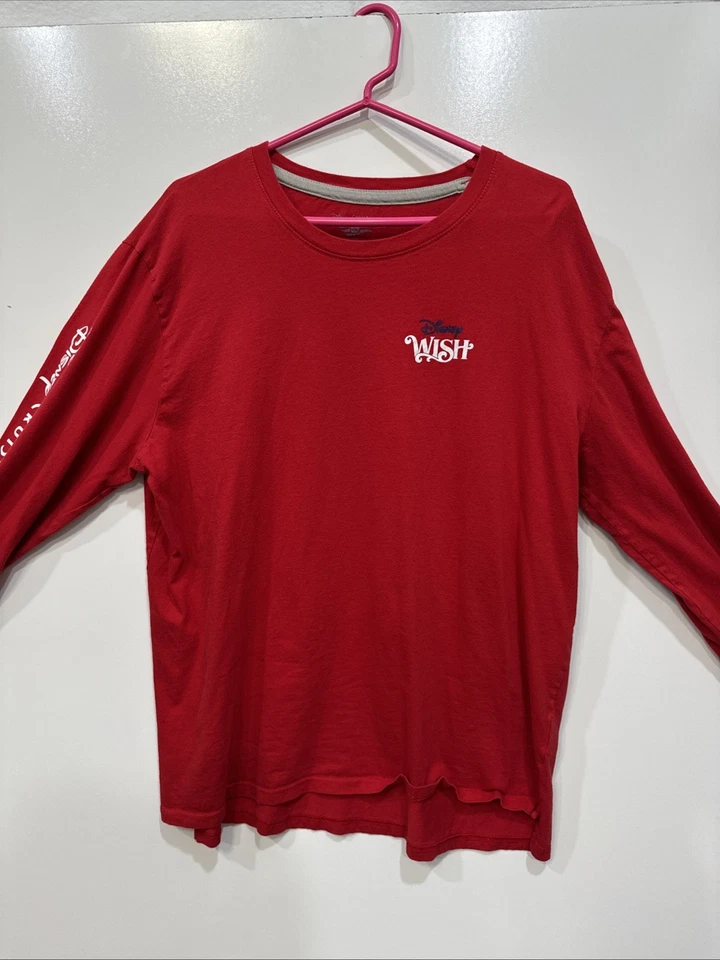 Disney Wish Cruise Line Red Authentic  Adult XX Large Jersey Long Sleeve Shirt - Image 2 of 4