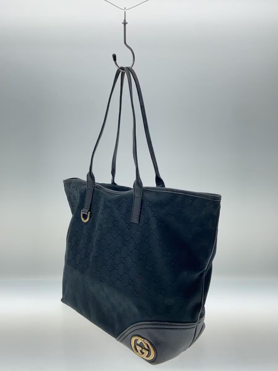 GUCCI New Brit GG Canvas Black All-Over Print Tote Bag from Japan