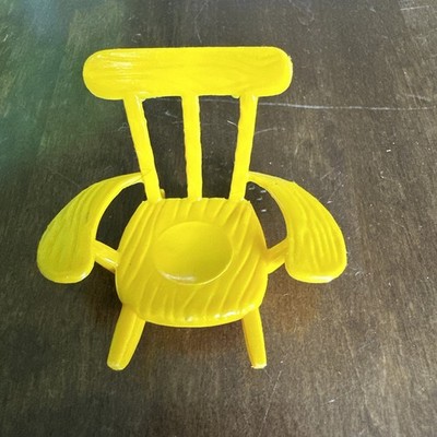 Vintage Hasbro Weebles Wobble Yellow Plastic Rocking Chair