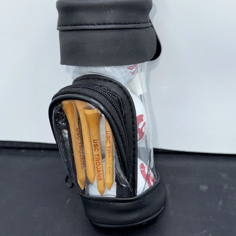 Новый USC Trojans мяч для гольфа и футболка комплект | NCAA лицензированная команда усилия прозрачный мини сумка - Изображение 4 из 4