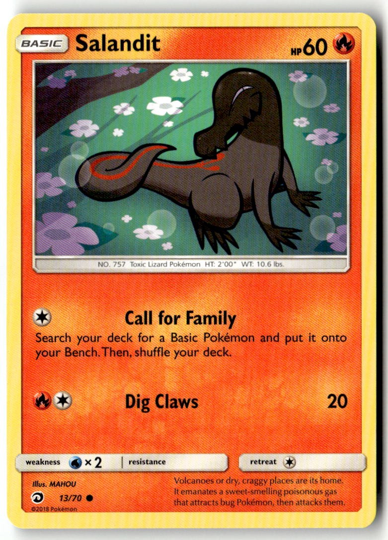 Salandit 13/70 Common Dragon Majesty Pokemon Near Mint