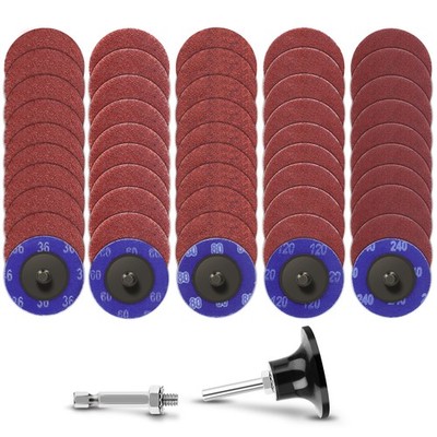 52x 2 inch Roll Lock Die Grinder Quick Change Sanding Disc 36 60 80 120 240 Grit