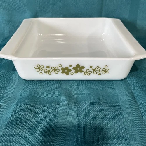 Pyrex Crazy Daisy Baking Glass Pan VTG Spring Blossom #922 Casserole Dish 8X8 EC