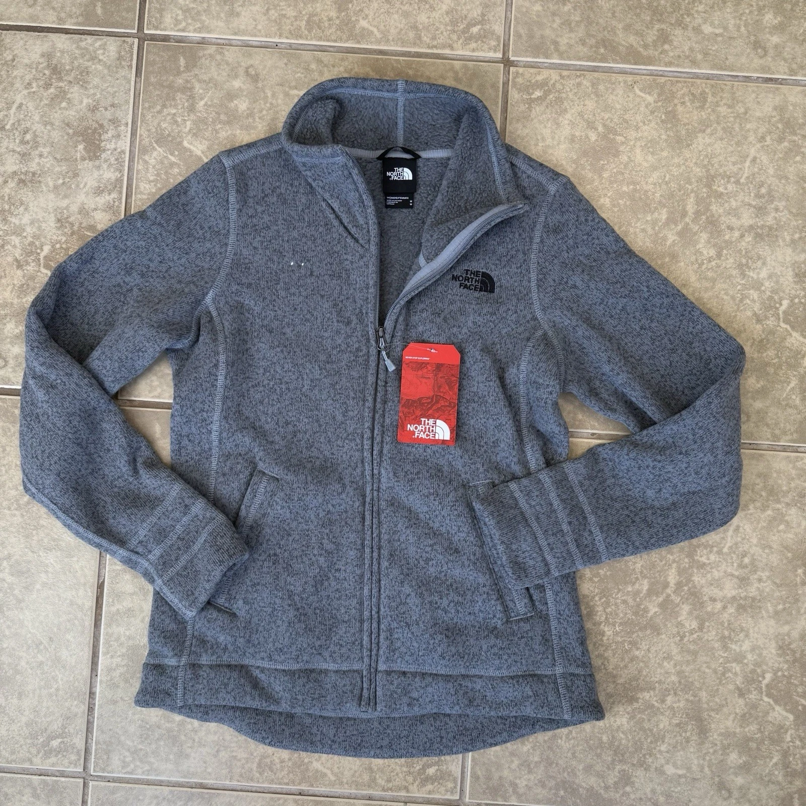 THE NORTH FACE Full Zip Jacket Heather Gray Women's Size Medium NWT New