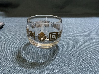Culver Coronet Roly Poly Glasses 22K Gold Cocktail Low Ball 4oz 