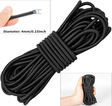 Black Elastic Bungee Rope Shock Cord Tie Down Elastic Return of at Least 100%