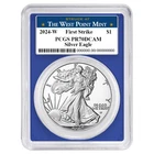 2024-W Proof $1 American Silver Eagle PCGS PR70DCAM FS West Point Label Blue