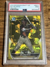 2023 Bowman Chrome Draft Sapphire Edition Dillon Head #BDC-7 Yellow /75 PSA 9 RC