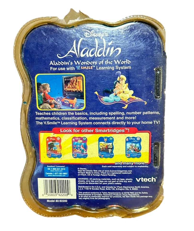 Disney Vtech Smartridge Aladdin's Wonders of the World Cartridge V Smile Read - Image 3 of 4