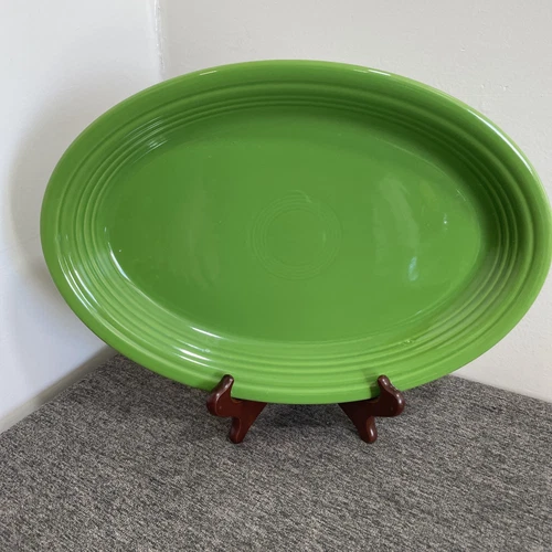 Homer Laughlin Fiesta Ware Shamrock Green 13.5"×9.5" Oval Serving Platter Plate