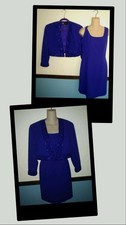 2 Pc Morgan Taylor Womens Size 8 Dress Cocktail Bead Jacket Purple Lavender Blue