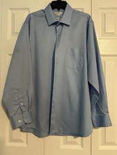 Van Heusen Men's Dress Shirt Regular Fit, Light Blue, Lux Sateen, Button-Up