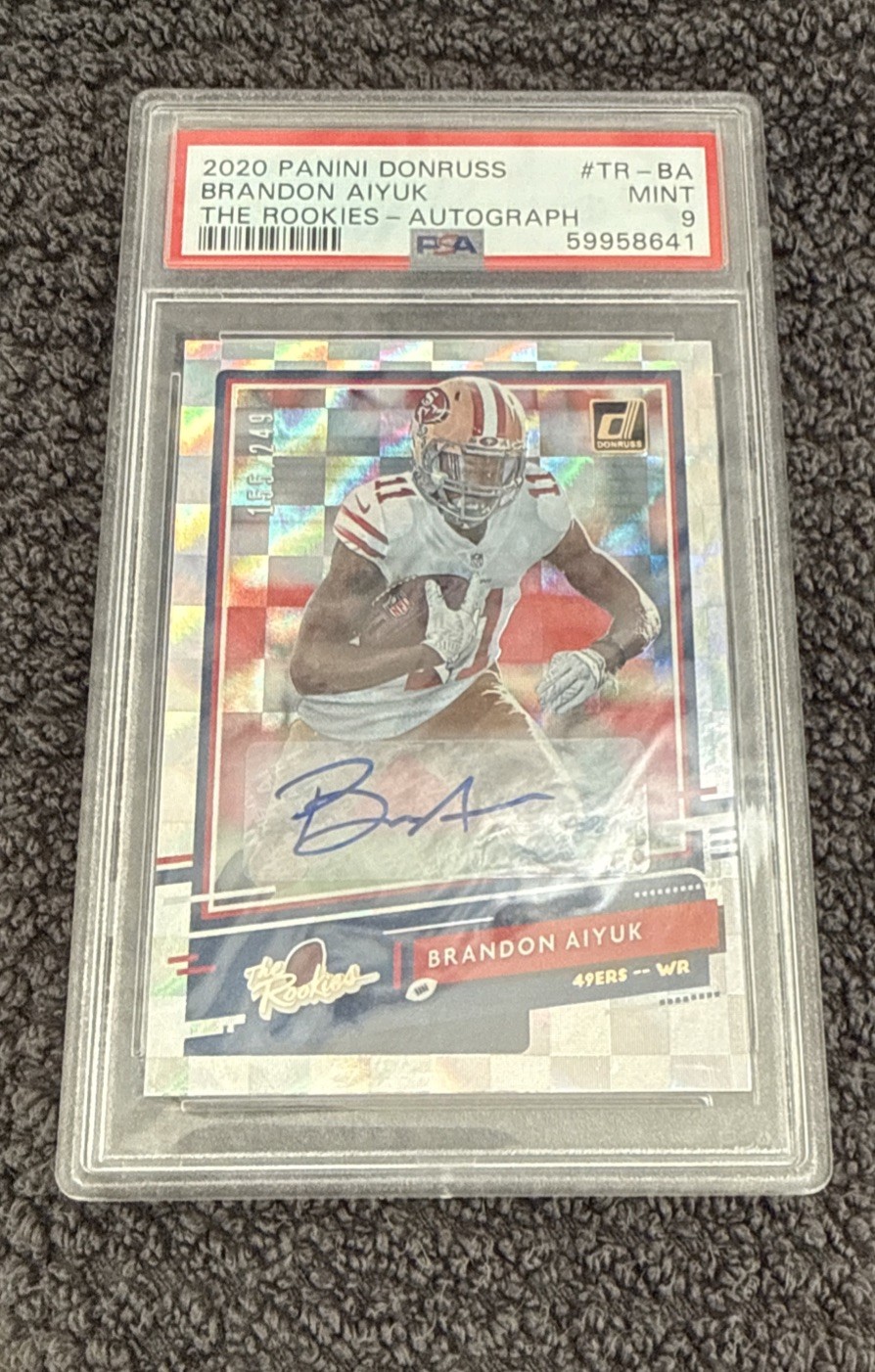 2020 Panini Donruss - The Rookies #TR-BA Brandon Aiyuk Autograph PSA 9 - 153/249
