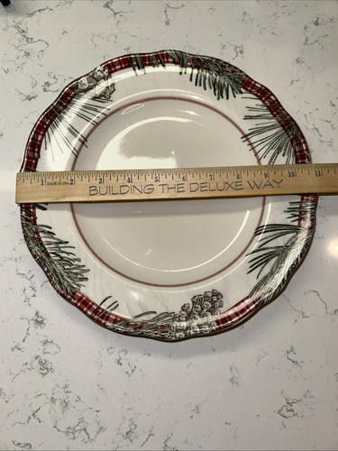 Robert Stanley HOME COLLECTION~11” Christmas/Holiday Plate~Plaid & Pine~Set of 4 - Picture 9 of 10