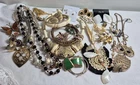 40pc Vtg Mix Estate Costume Jewelry Lot Curated Gold Tone Wearable Signed