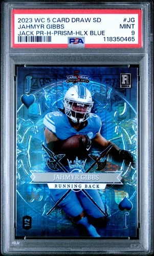 2023 WILD CARD 5 CARD DRAW STACKED DECK JACK PROMO #JG JAHMYR GIBBS RC 1/2 PSA 9