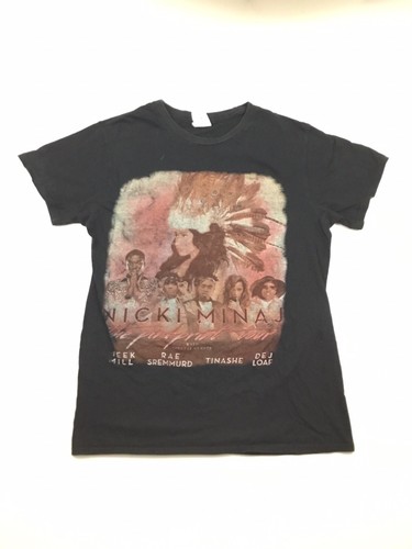Nicki Minaj Juniors T-Shirt Pink Print Tour 2015 Concert 2 Sided Cities Tee Sz M - Picture 9 of 12
