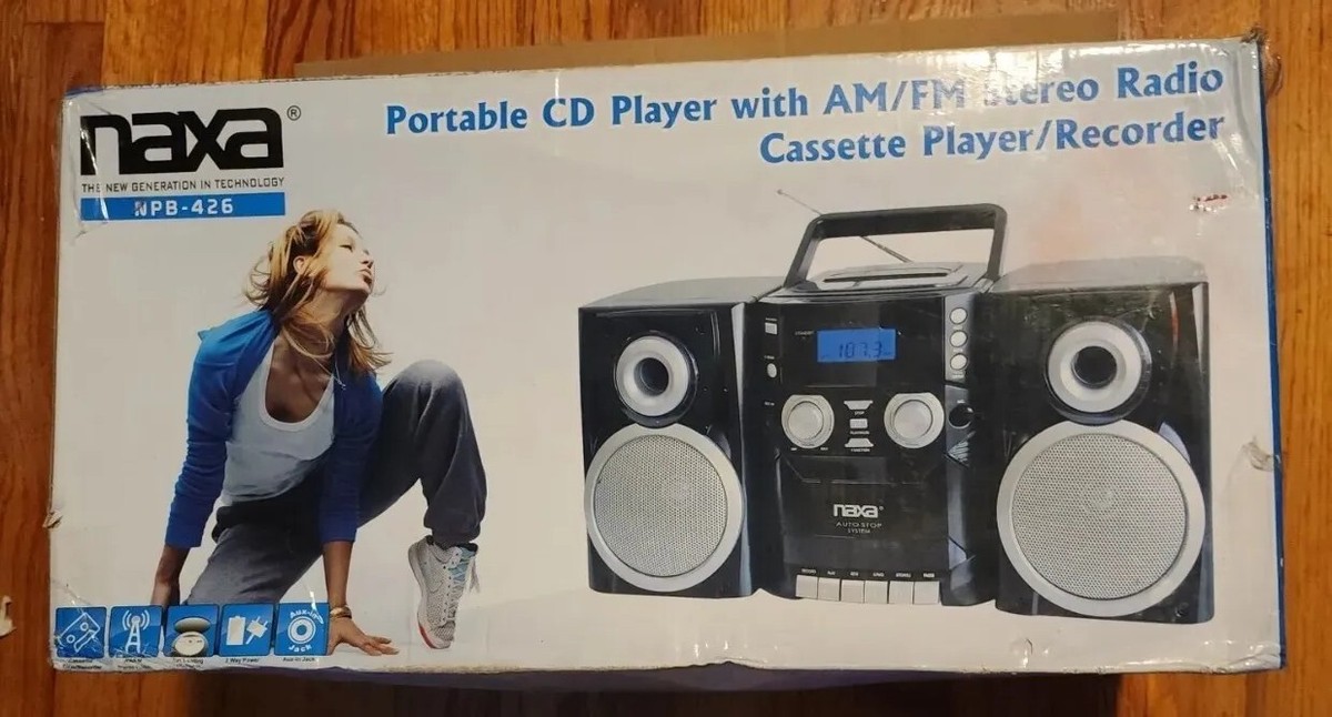 Naxa NPB-426 Portable CD Player with AM-FM Stereo Radio Cassette