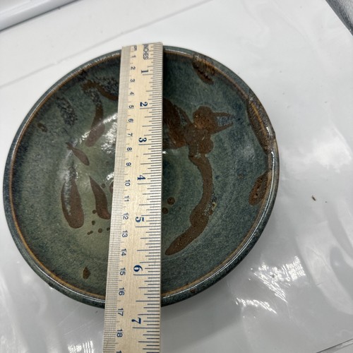 Studio Art Pottery Hand Thrown Clay Bowl Soft Colors Trinket Dish Signed 1999 - Picture 5 of 9