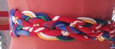 VINTAGE 1980s Ginnie Johansen Women STATEMENT Belt S/M Red Blue White Braided