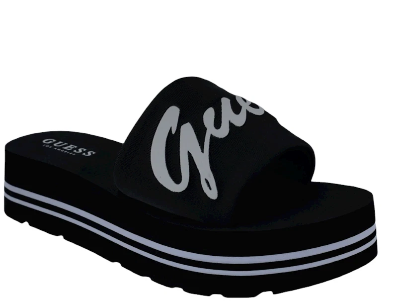 Guess black hotsell wedge flip flops