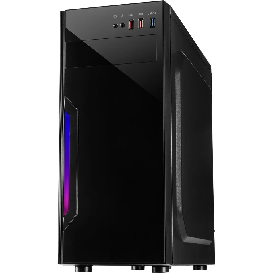 PC Gehäuse ATX B-42 RGB MidiTower Gaming USB 3 RGB Streifen Fenster w/o Netzteil - Bild 3 von 4