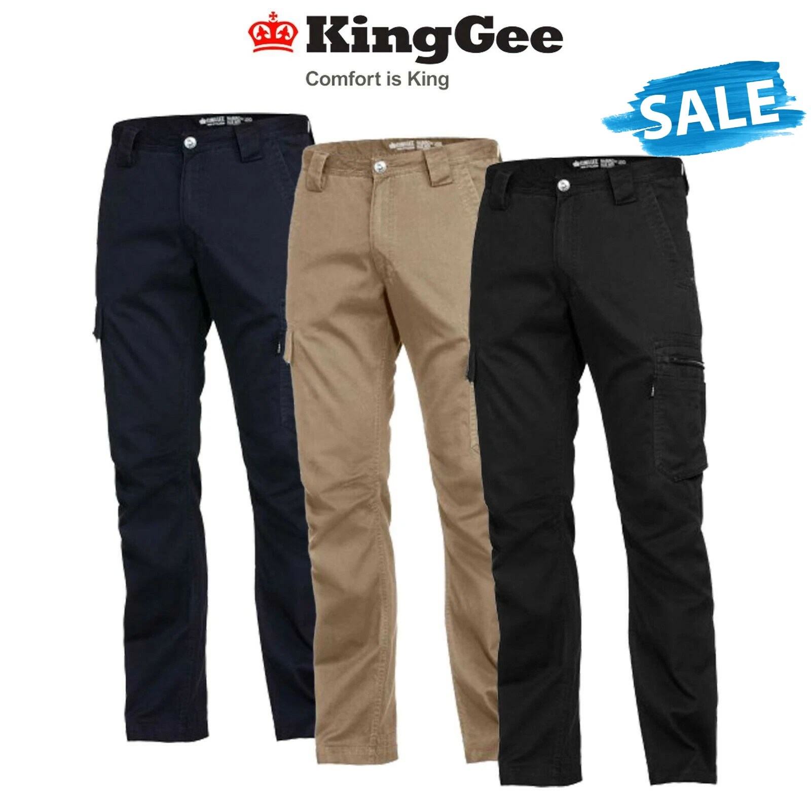 SALE KingGee Summer Tradie Pants Slim Narrow Fit Work King Gee Cargo Work K13290