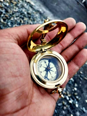 Bussola Con Meridiana In Ottone - 7.6 Cm, Funzionale, Con Scatola Di Legno - Foto 5