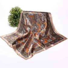 Scarf 23.5" Floral Hair Square Turban Shawl Satin Bandana New Free Ship 4409
