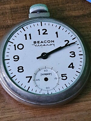 Vintage Beacon Viceroy Ingraham Pocket Watch Part Silver 