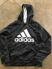 Boy's, Size L, Adidas, black-print, hoodie