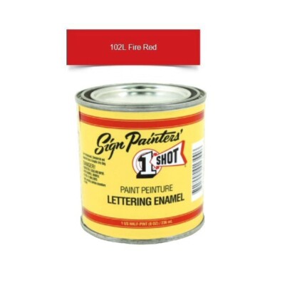 1 Shot 102L 8oz  Fire Red Brush Lettering Enamel Pinstriping One Sot
