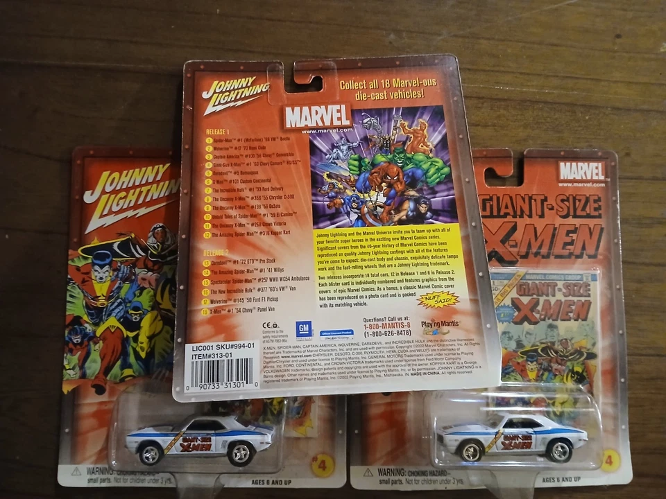 Lot of 3-Johnny Lightning Marvel Comics Rel 1 #4 Giant Size XMen – ’69 Camaro - Image 3 of 3