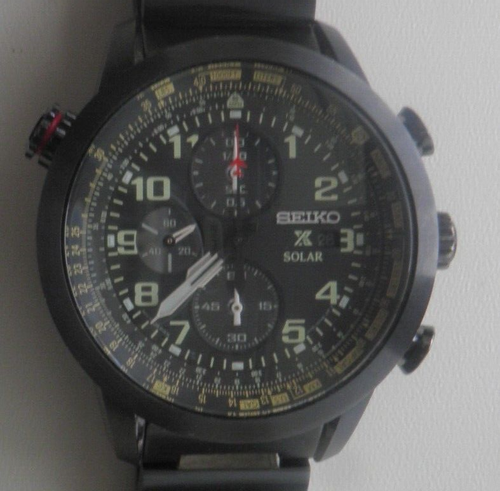 MEN'S SEIKO PROSPEX SKY SOLAR PILOTS CHRONOGRAPH WATCH SSC353P1 | eBay