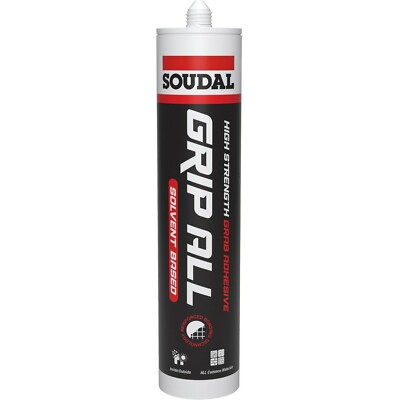 12X SOUDAL GRIP KOMPLETT LÖSEMITTELBASIERT ULTRA STARKER LÜCKENFÜLLKLEBER 290 ML BEIGE