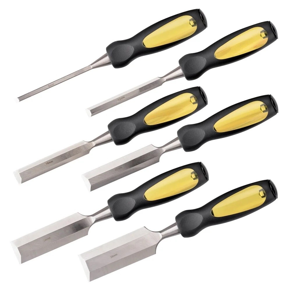 SERIE DA 6 SCALPELLI CR-V PER INTAGLIARE E MODELLARE IL LEGNO SCALPELLO 6- 38 mm